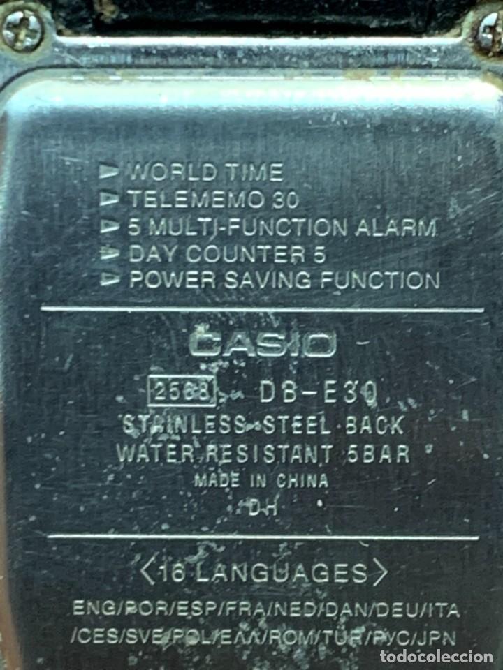 Relojes - Casio: RELOJ CASIO DIGITAL 2568 DB-E30 DATA BANK MADE IN CHINA 16 LENGUAGES WATER RESISTANT 5BAR 35MM - Foto 7 - 299777398