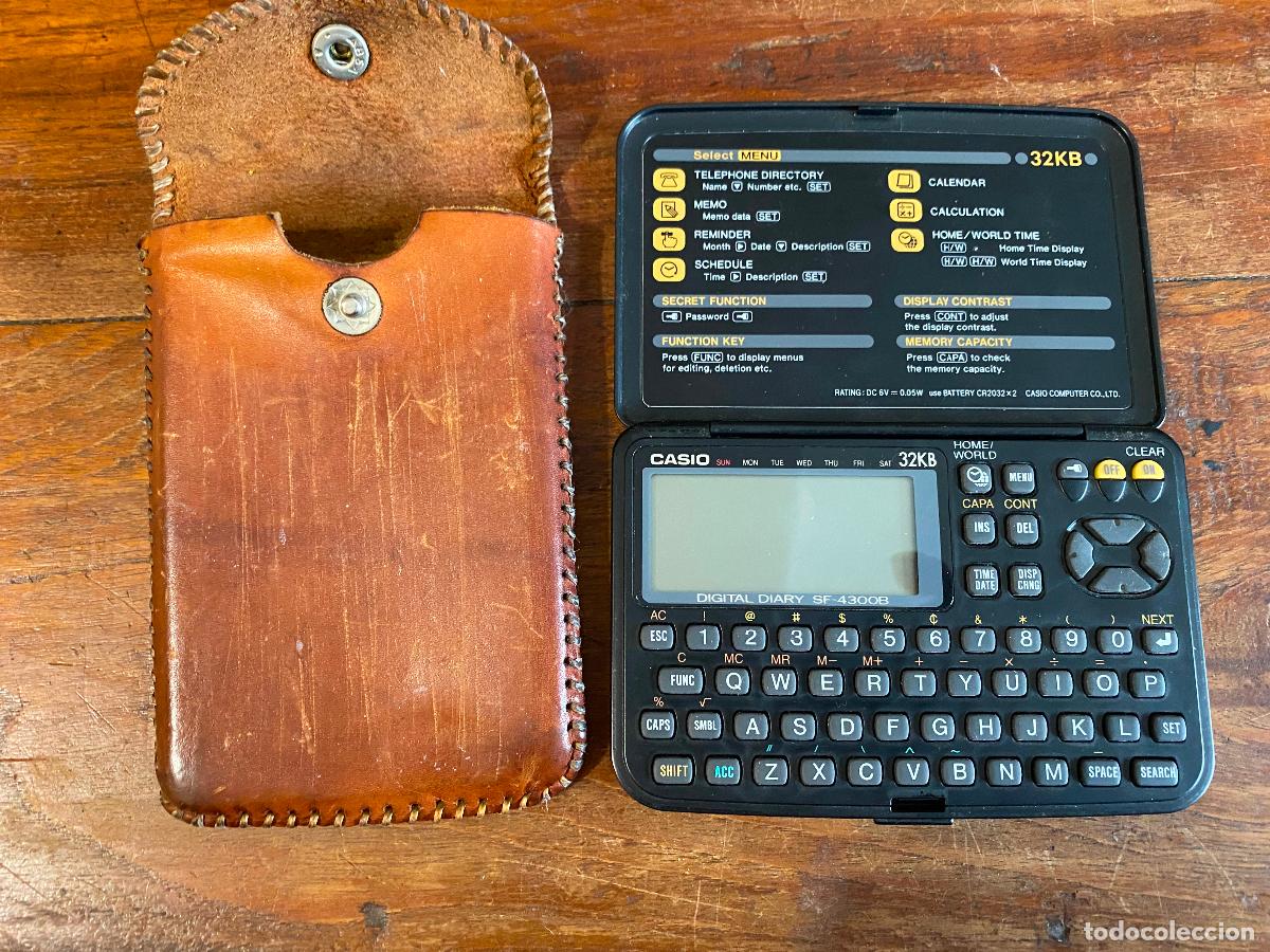 Relojes - Casio: CASIO DIGITAL DIARY SF - 4300 B 32 KB CON FUNDA CUERO - Foto 1