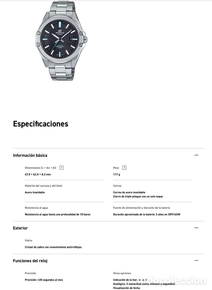 Relojes - Casio: *️⃣RELOJ CASIO&reg;️ EDIFICE. EFR S107D 1AV. COMO NUEVO - Foto 10