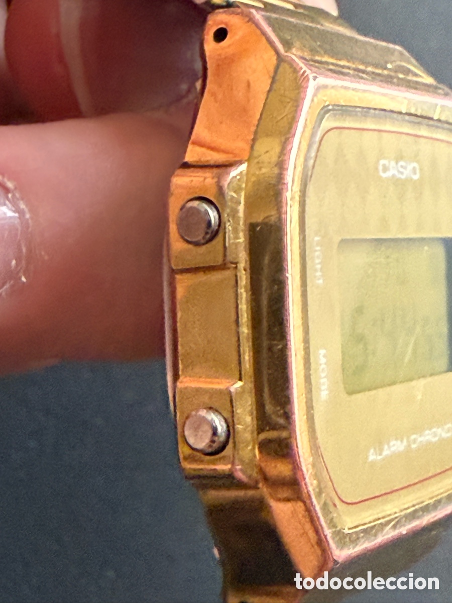 Relojes - Casio: . RELOJ CASIO. A 168. Dorado. Funcionando. Modelo dif&iacute;cil. Rombos - Foto 7