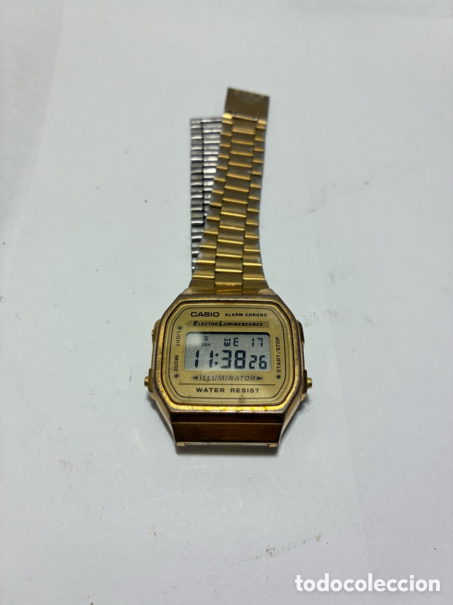 Relojes - Casio: Reloj CASIO A-168 DORADO /CR27-18 - Foto 6