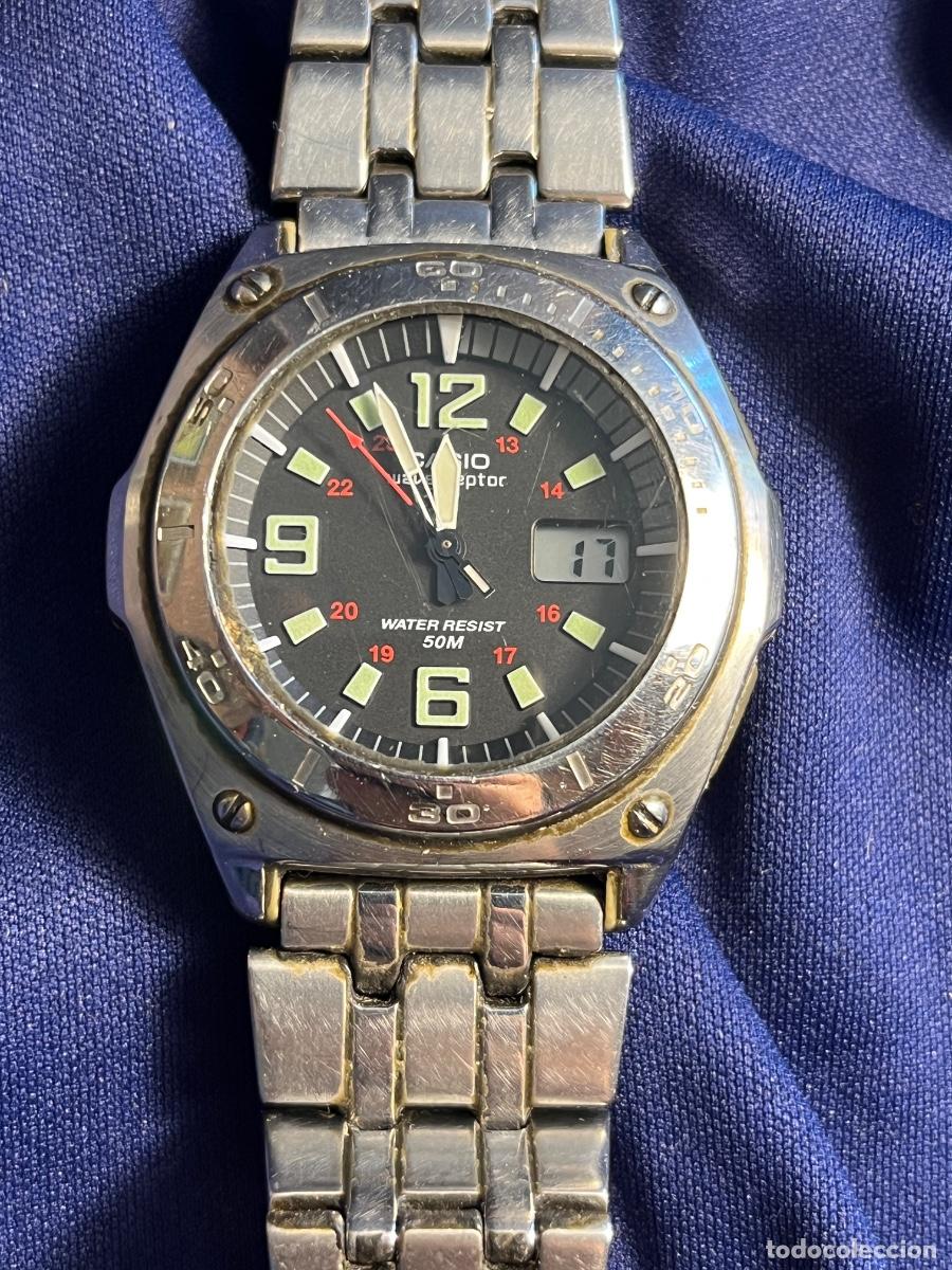 Relojes - Casio: Reloj Casio Wave Ceptor WVQ-200HD radiocontrolado acero 5 bar vintage reloj exacto