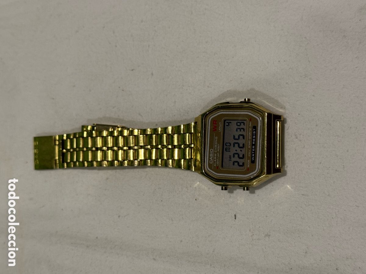 Relojes - Casio: Reloj digital CASIO A159W dorado vintage original a&ntilde;os 80 funcionando pila nueva
