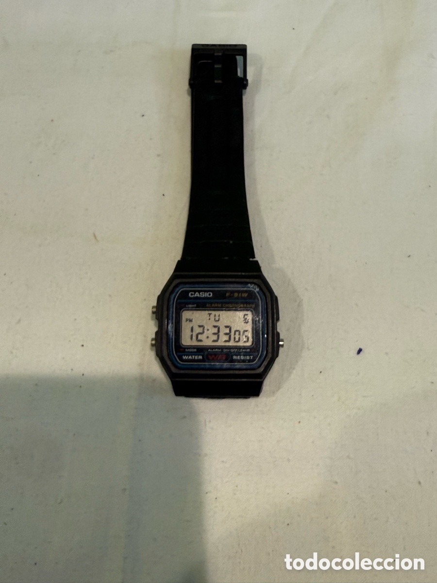 Relojes - Casio: Reloj Casio F-91W original vintage digital cl&aacute;sico con correa original. Funci&oacute;na perfectamente