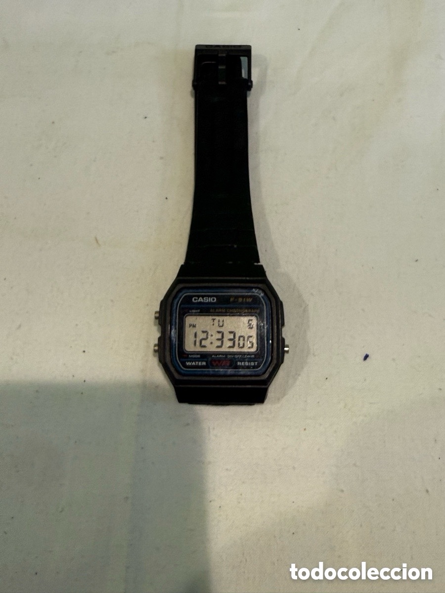 Montres - Casio: Reloj Casio F-91W original vintage digital cl&aacute;sico con correa original. Funci&oacute;na perfectamente