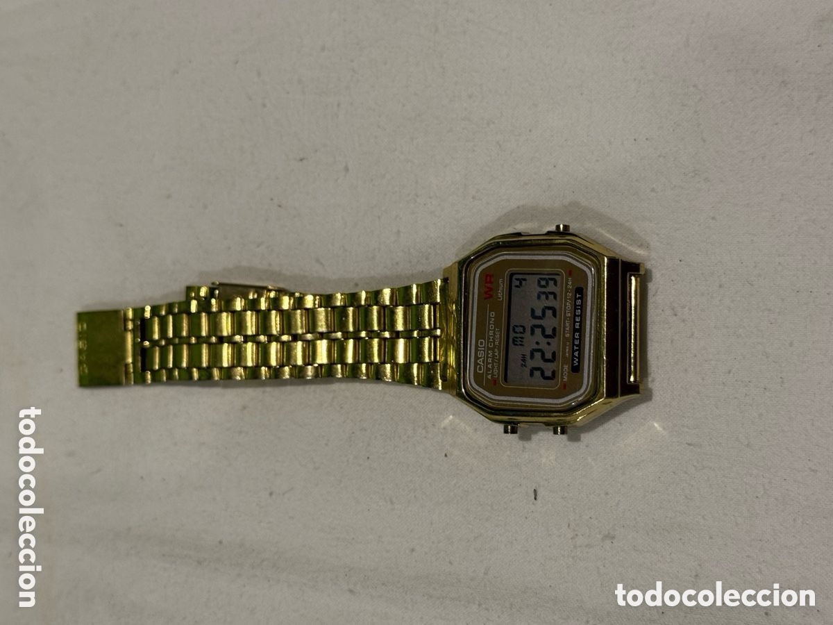 Montres - Casio: Reloj digital CASIO A159W dorado vintage original a&ntilde;os 80 funcionando pila nueva