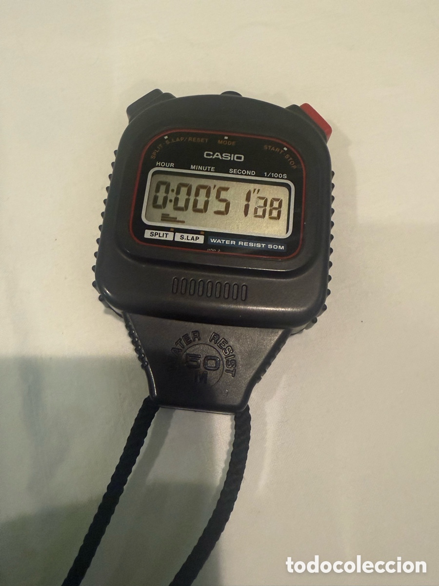Montres - Casio: Raro cron&oacute;metro digital Casio japon&eacute;s vintage Water Resist 50M con cord&oacute;n original a&ntilde;os 80 Japan.