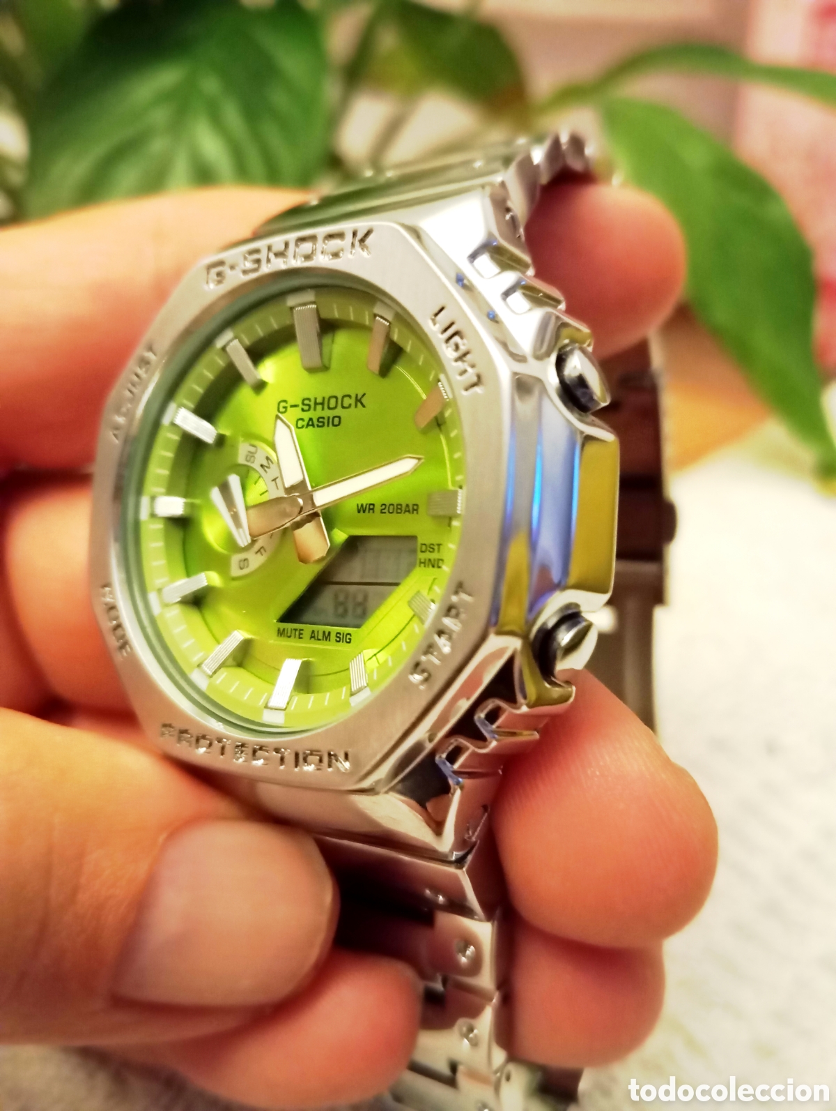 Relojes - Casio: Reloj Casio GShock plateado y verde - Foto 3