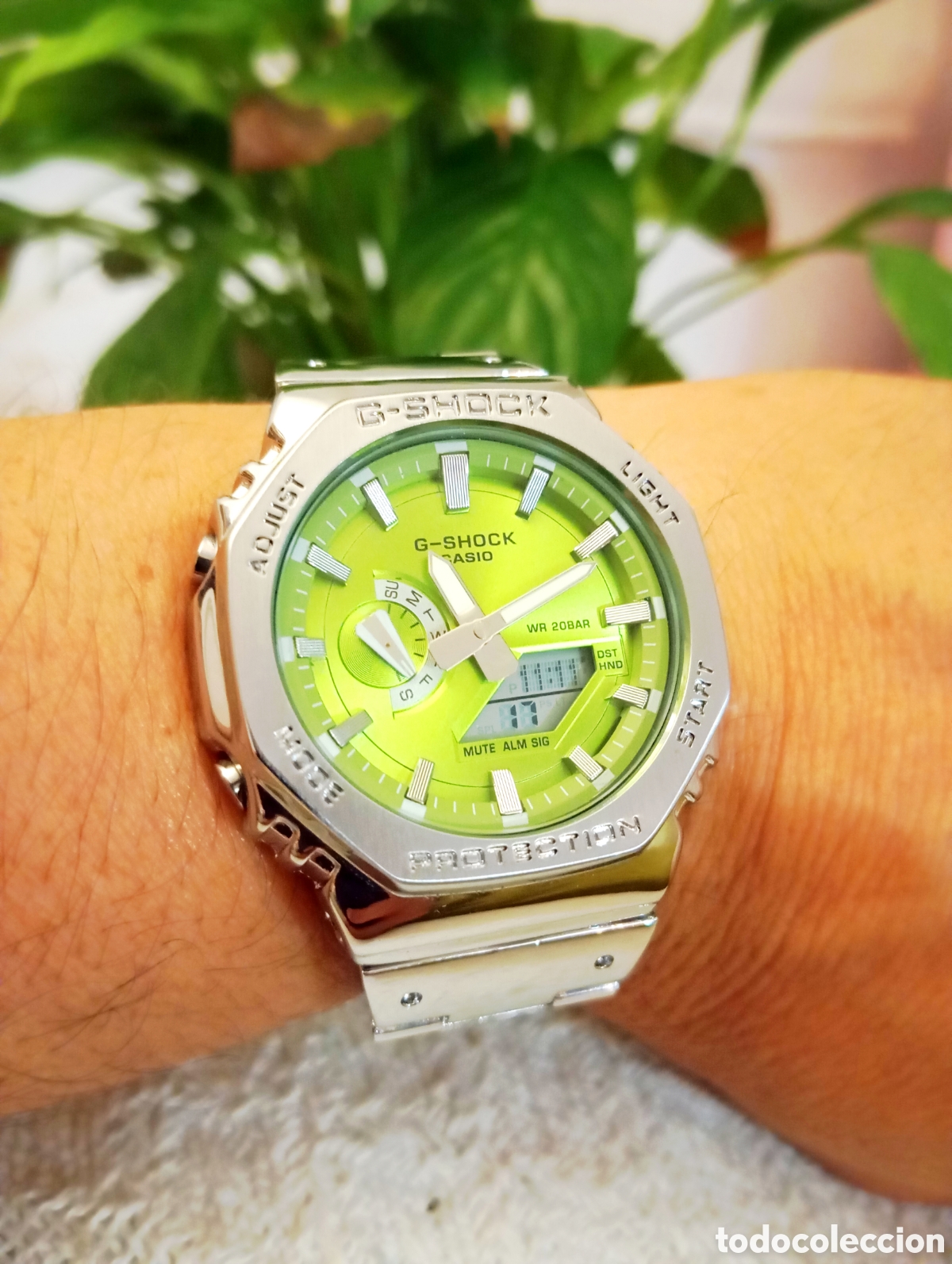 Relojes - Casio: Reloj Casio GShock plateado y verde - Foto 4