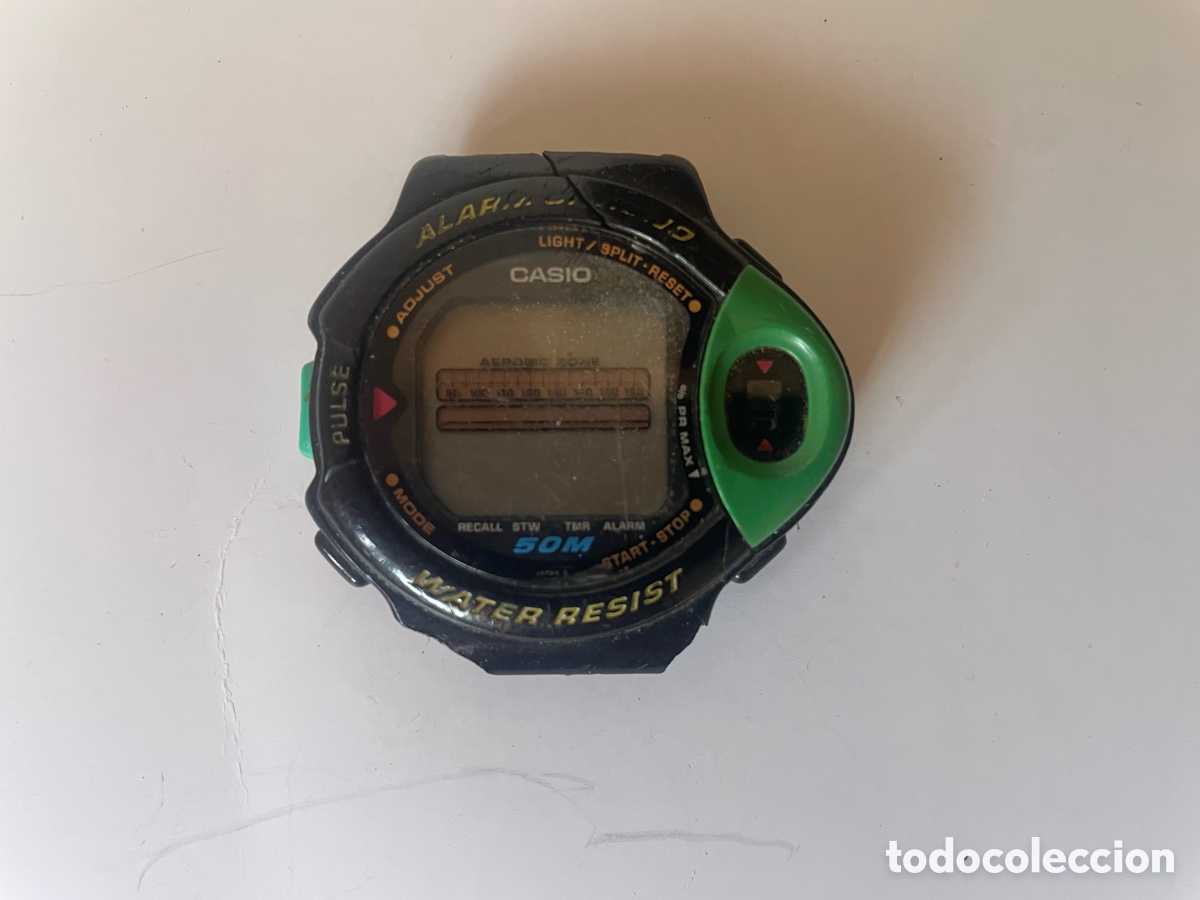 Relojes - Casio: Casio JP-200W M&oacute;dulo 1009 Puls&oacute;metro Alarm Cron&oacute;grafo 50M A&ntilde;os 90 Sin Probar Sin Correa