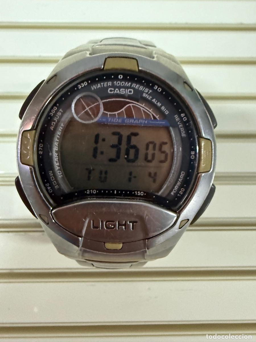 Relojes - Casio: CASIO W-753 Tide Graph 2926 &ndash; Mareas y Fase Lunar &ndash; 100M &ndash; Brazalete Acero &ndash; Bater&iacute;a Nueva