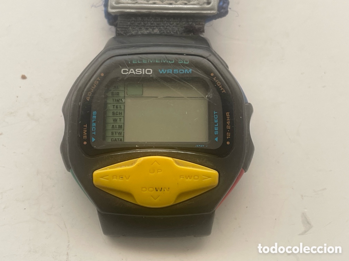 Relojes - Casio: Reloj Casio Telememo 50 con correa adidas, sin tapa trasera