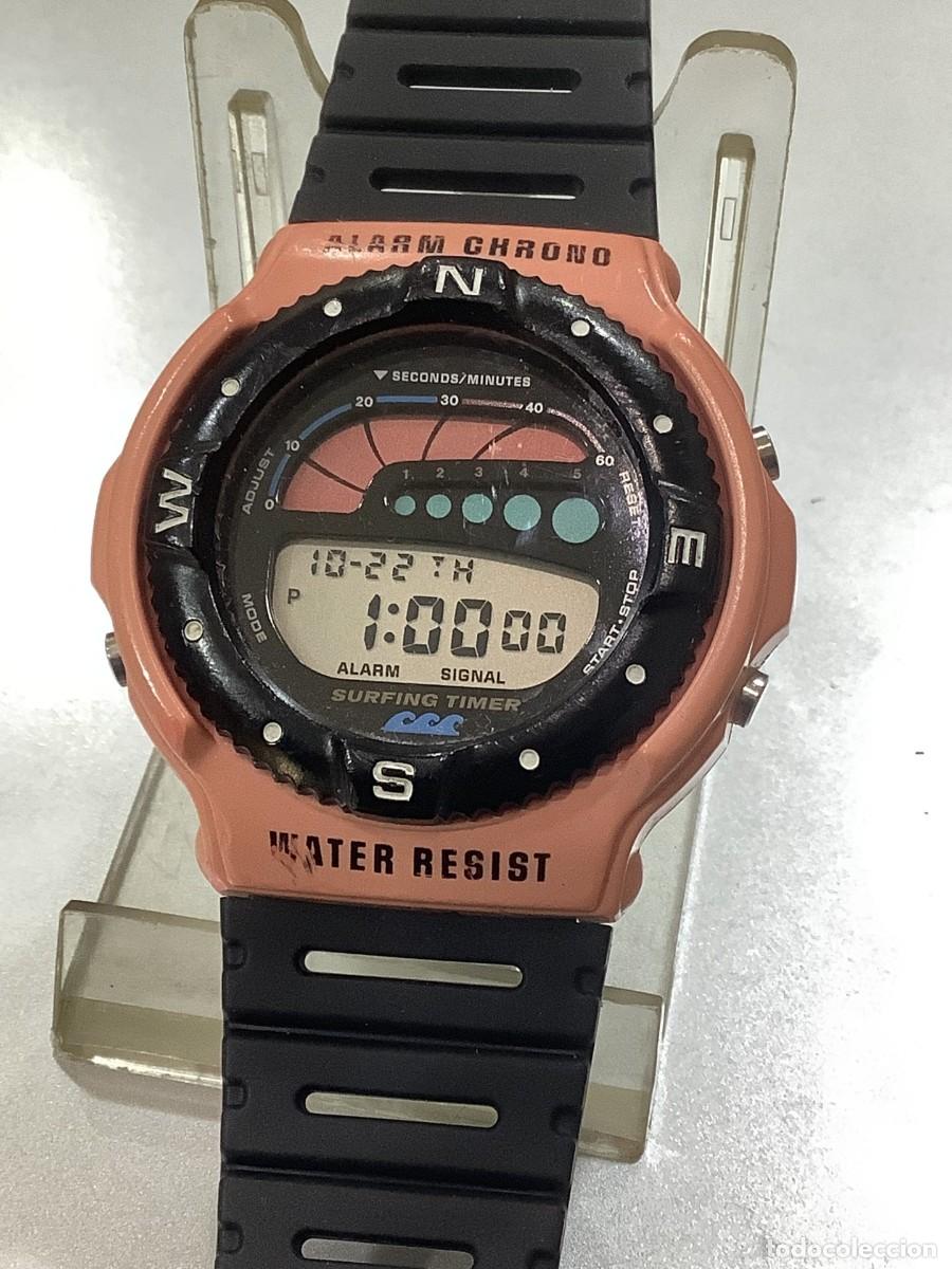 Relojes - Casio: RELOJ CASIO SUF 100 Pink &rdquo;SURFING TIMER&rdquo; JAPAN A&ntilde;o 1989 (VER FOTOS)