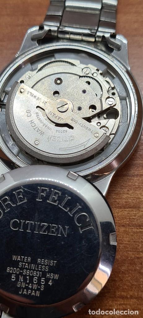 Relojes - Citizen: Reloj caballero (Vintage) CITIZEN automático acero, esfera blanca, doble calendario, correa original - Foto 17 - 284416108
