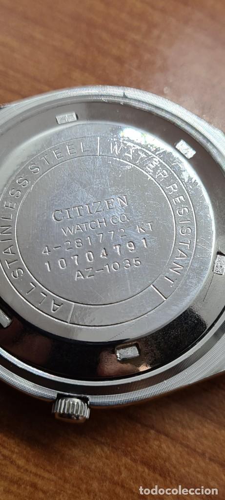 Relojes - Citizen: Reloj (Vintage) CITIZEN de cuarzo en acero esfera blanca, doble calendario las tres, correa original - Foto 16 - 291249658