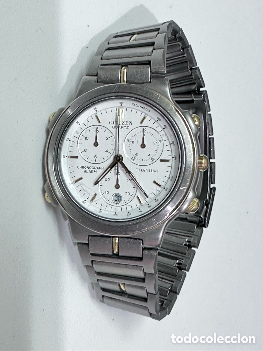 Relojes - Citizen: Reloj CITIZEN TITANIUM ALARM CHRONOGRAPH Con D&iacute;a Jap&oacute;n Vintage