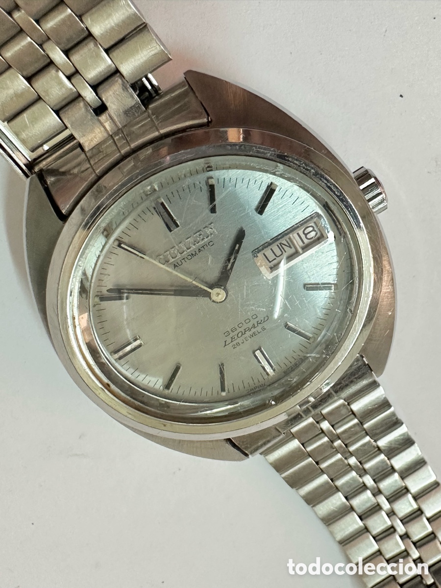 Uhren - Citizen: Antiguo Reloj CITIZEN 36000 LEOPARD 28JEWELS Autom&aacute;tico Con D&iacute;a y Fecha Jap&oacute;n Vintage