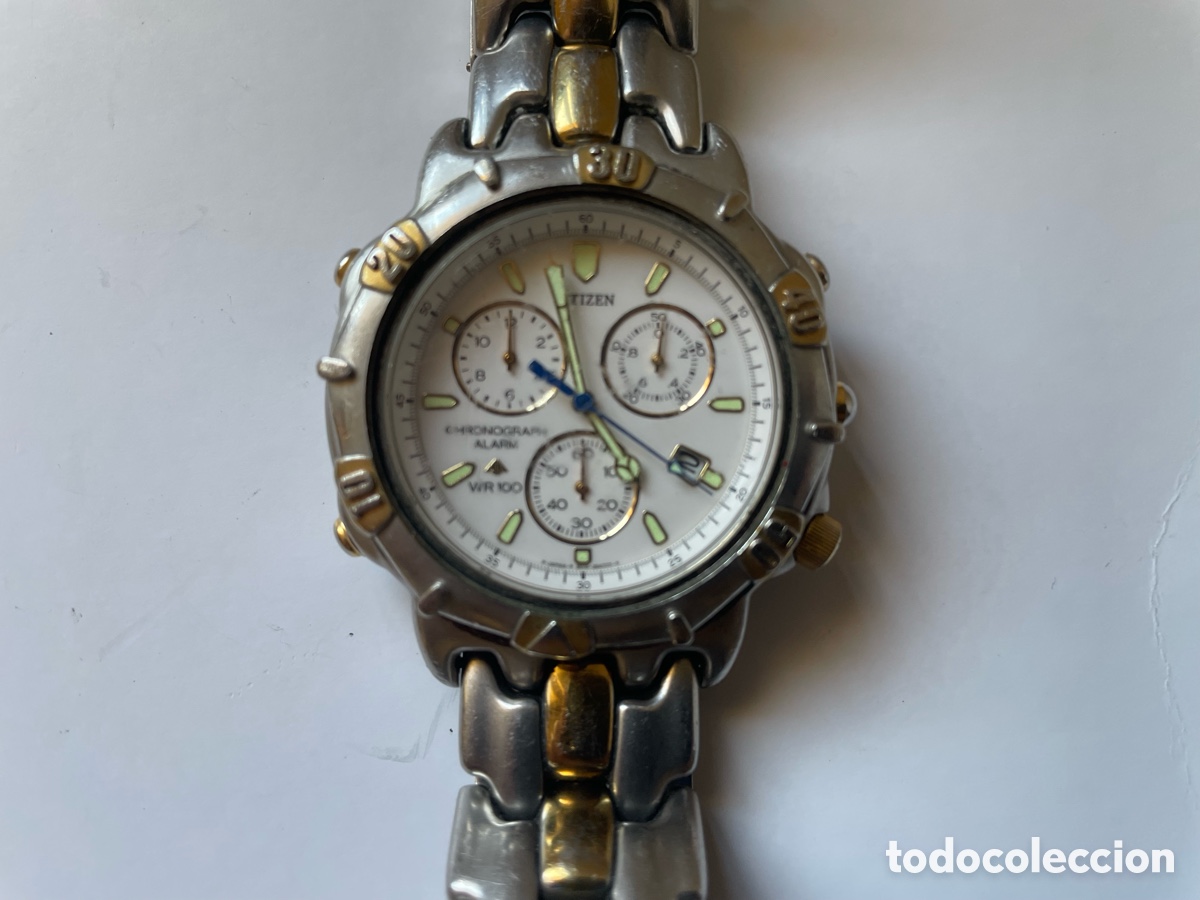 Relojes - Citizen: Citizen Promaster Cron&oacute;grafo Alarma WR100 Bicolor Vintage A&ntilde;os 90 Para Reparar