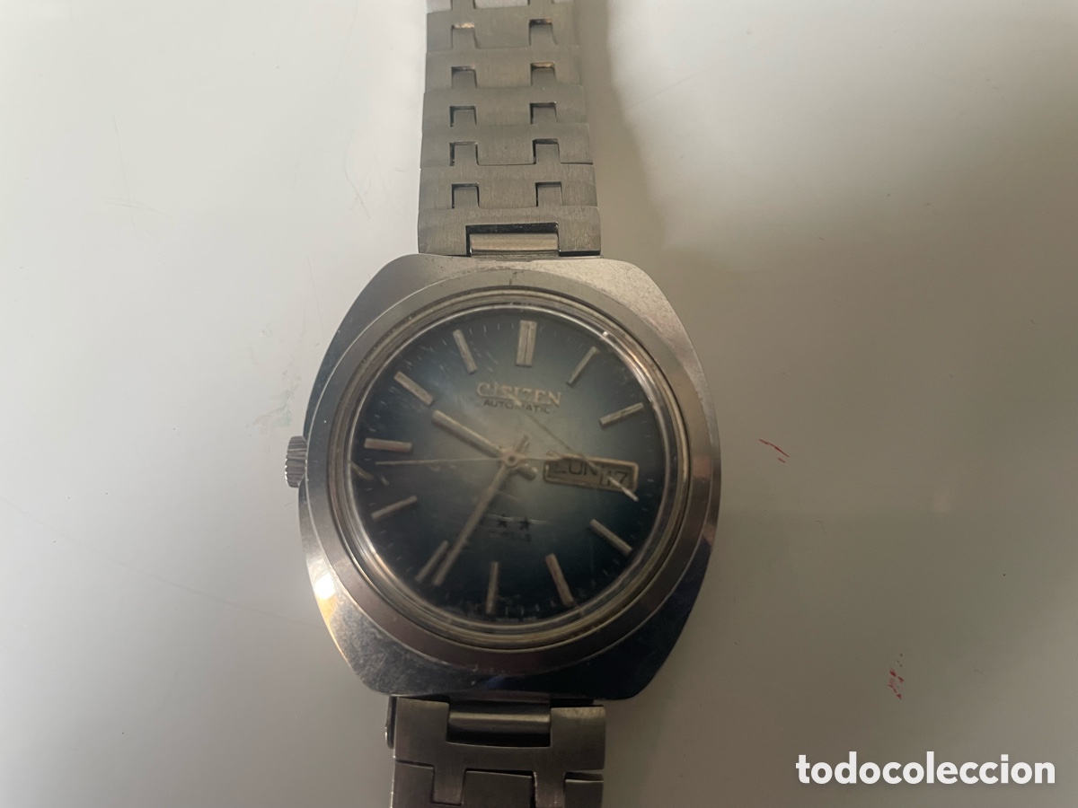 Relojes - Citizen: Reloj caballero Citizen Autom&aacute;tico 21 Jewels d&iacute;a/fecha a&ntilde;os 70 esfera azul acero funcionando