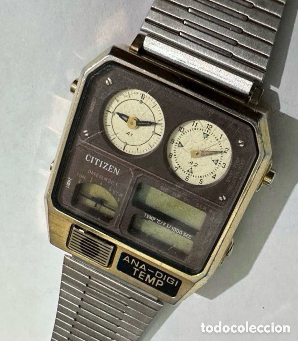 Uhren - Citizen: Antiguo Reloj Citizen vintage de estilo Ana-Digi con funci&oacute;n de temperatura.