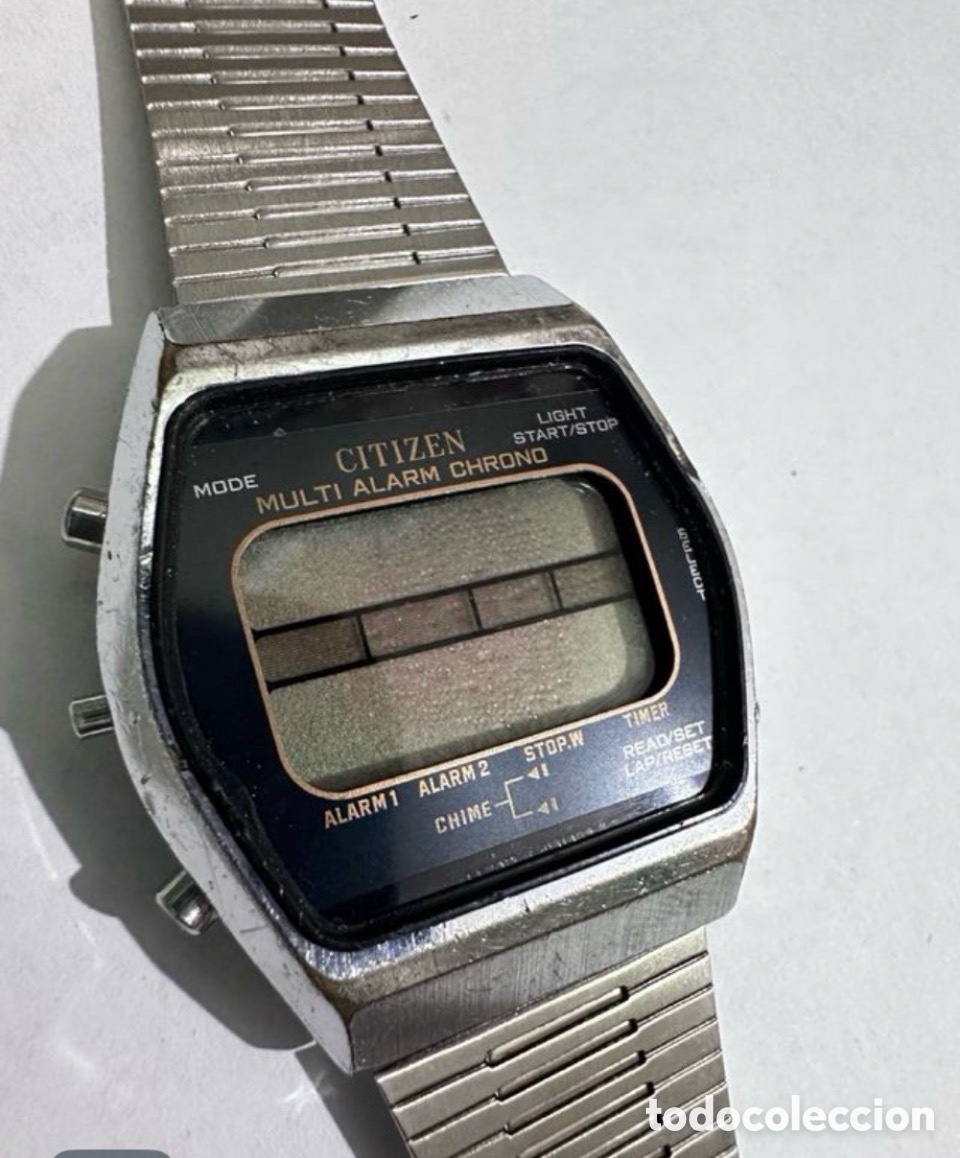 Uhren - Citizen: Antiguo Reloj Citizen digital LCD vintage con m&uacute;ltiples funciones.