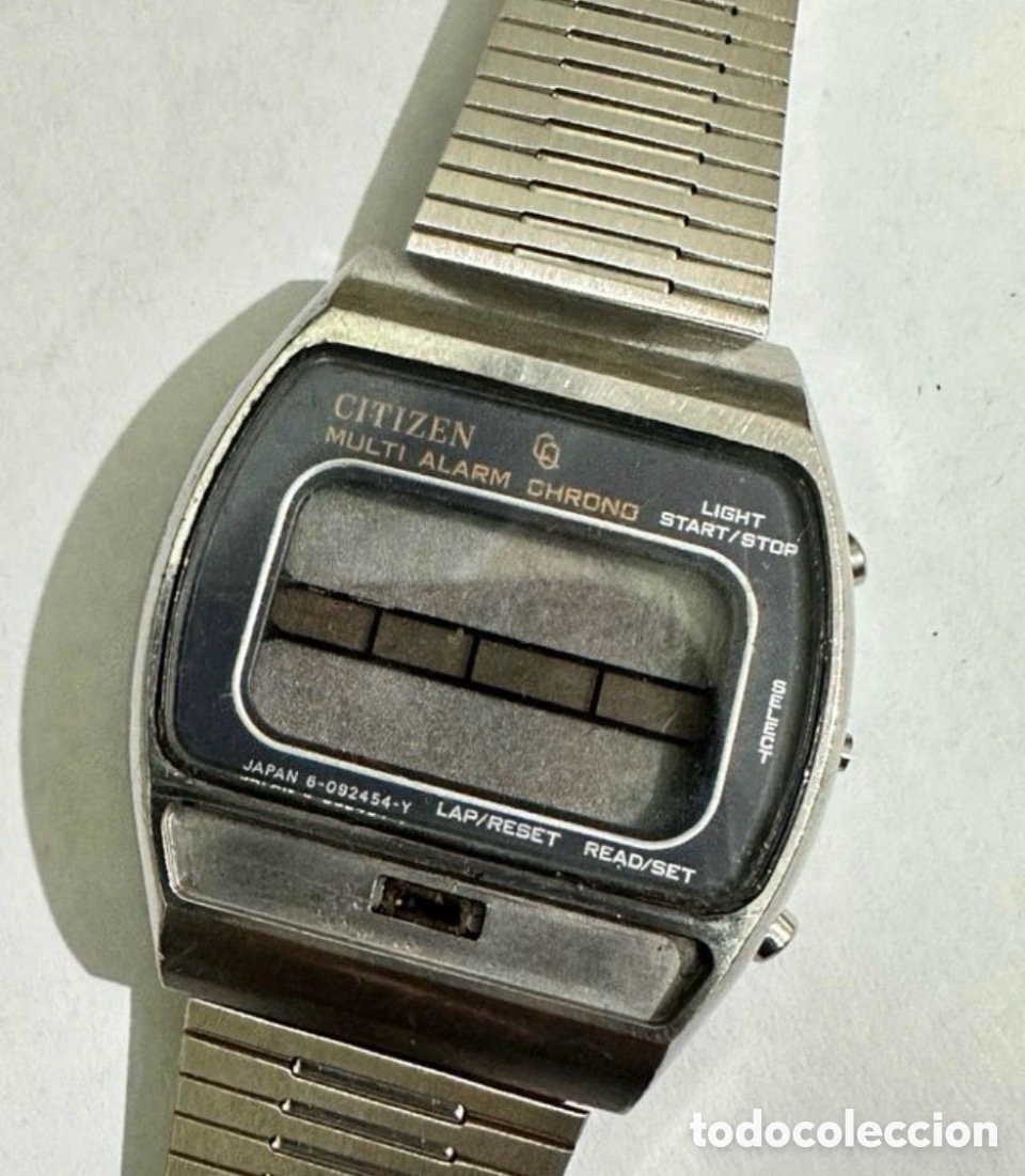 Uhren - Citizen: Antiguo Reloj Citizen Digital LCD Vintage Multi Alarm