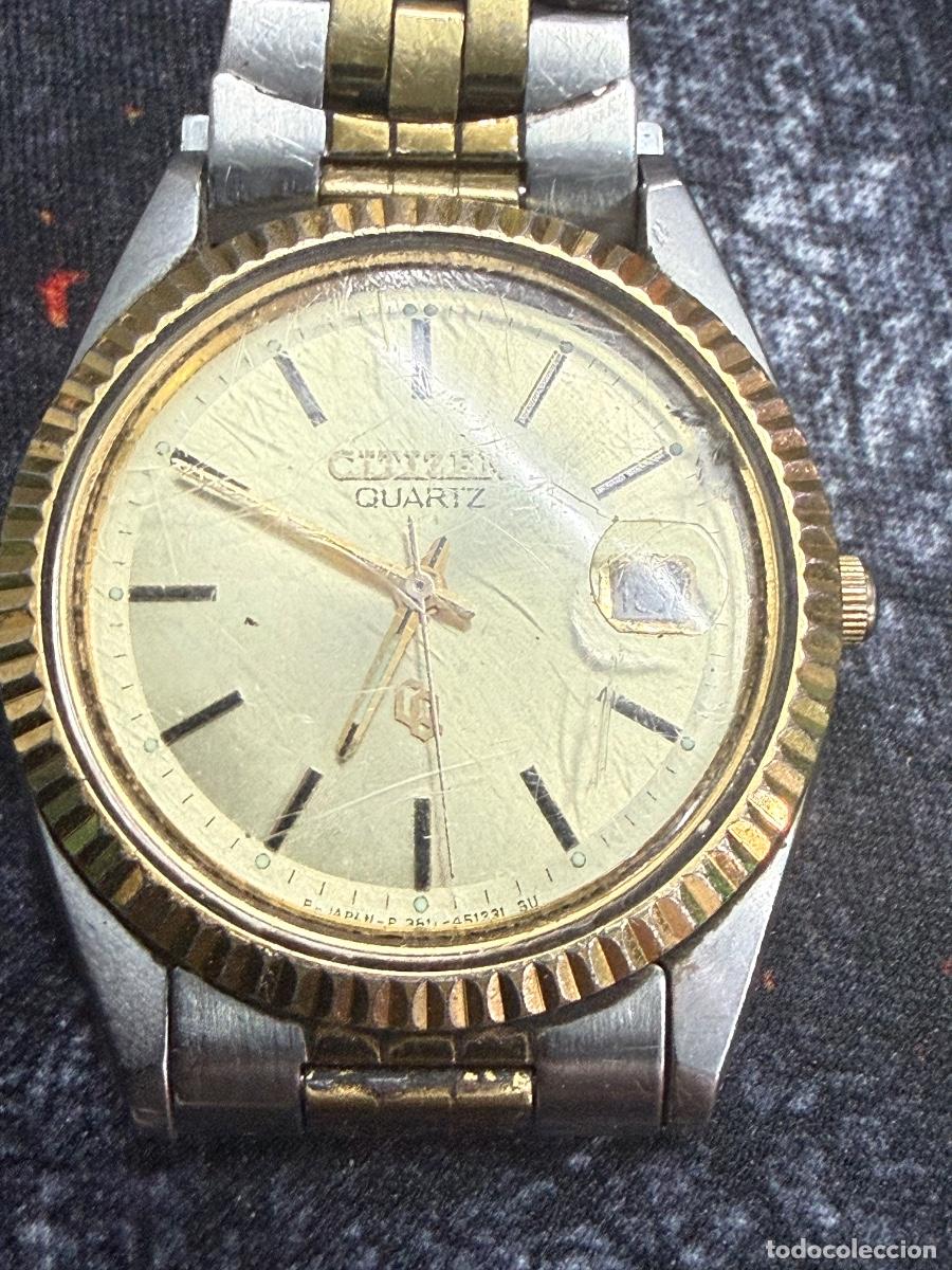 Relojes - Citizen: ⌚ CITIZEN QUARTZ VINTAGE BICOLOR &ndash; FUNCIONANDO Y CON PILA NUEVA ⌚