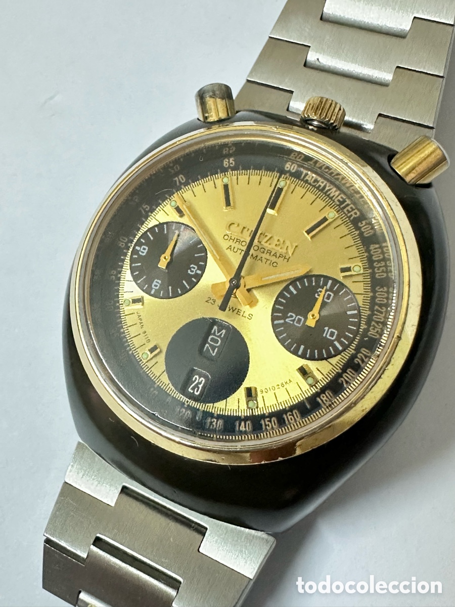 Relojes - Citizen: Reloj Citizen Bullhead Chronograph Autom&aacute;tic Calendario Jab&oacute;n Vintage
