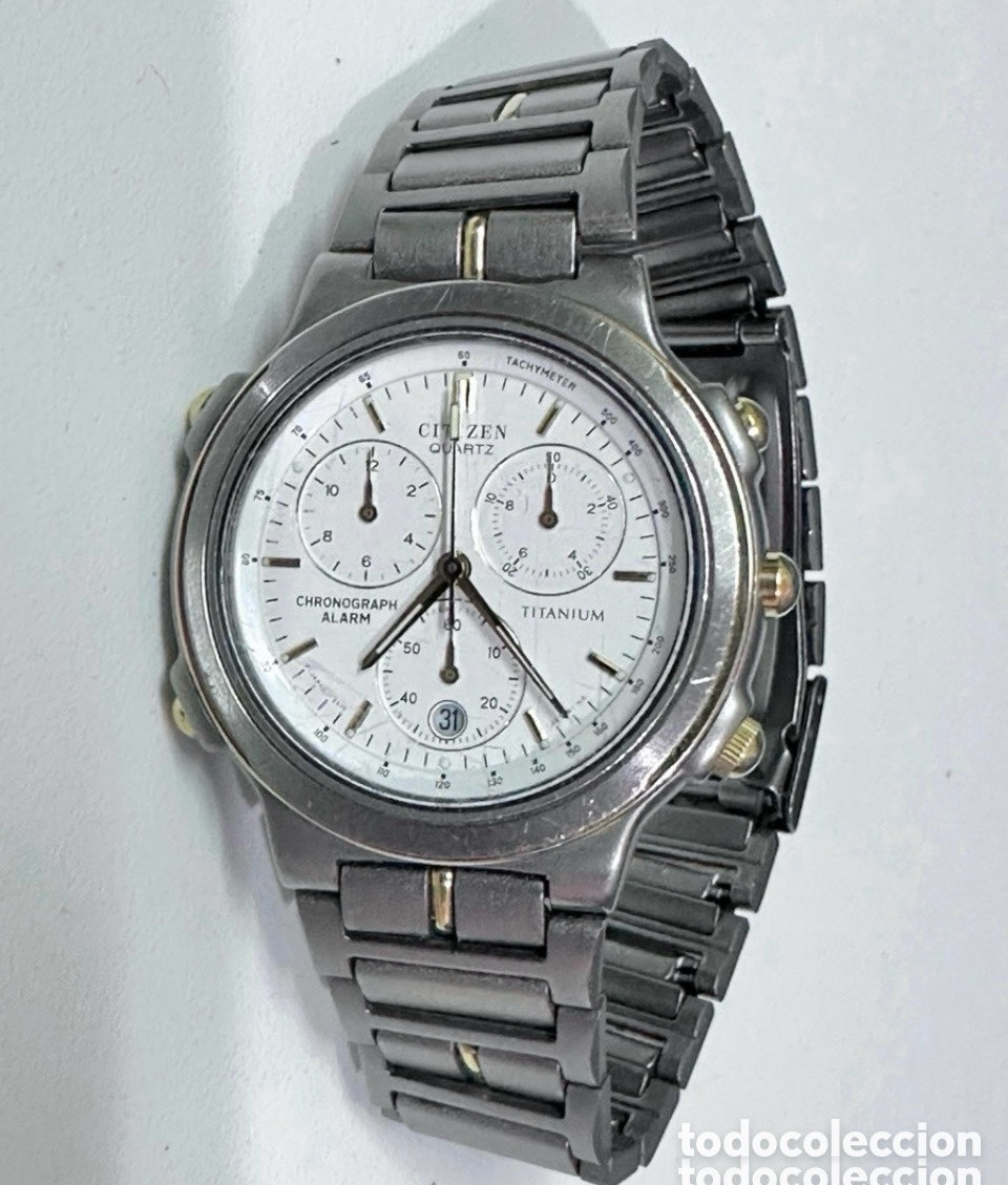 Relojes - Citizen: Reloj CITIZEN TITANIUM ALARM CHRONOGRAPH Con D&iacute;a Jap&oacute;n Vintage