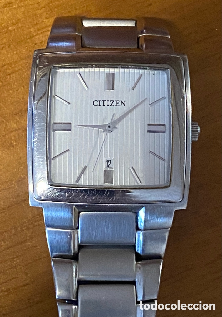 Relojes - Citizen: Citizen Quartz Vintage Reloj Japones Rectangular tipo Tank de acero