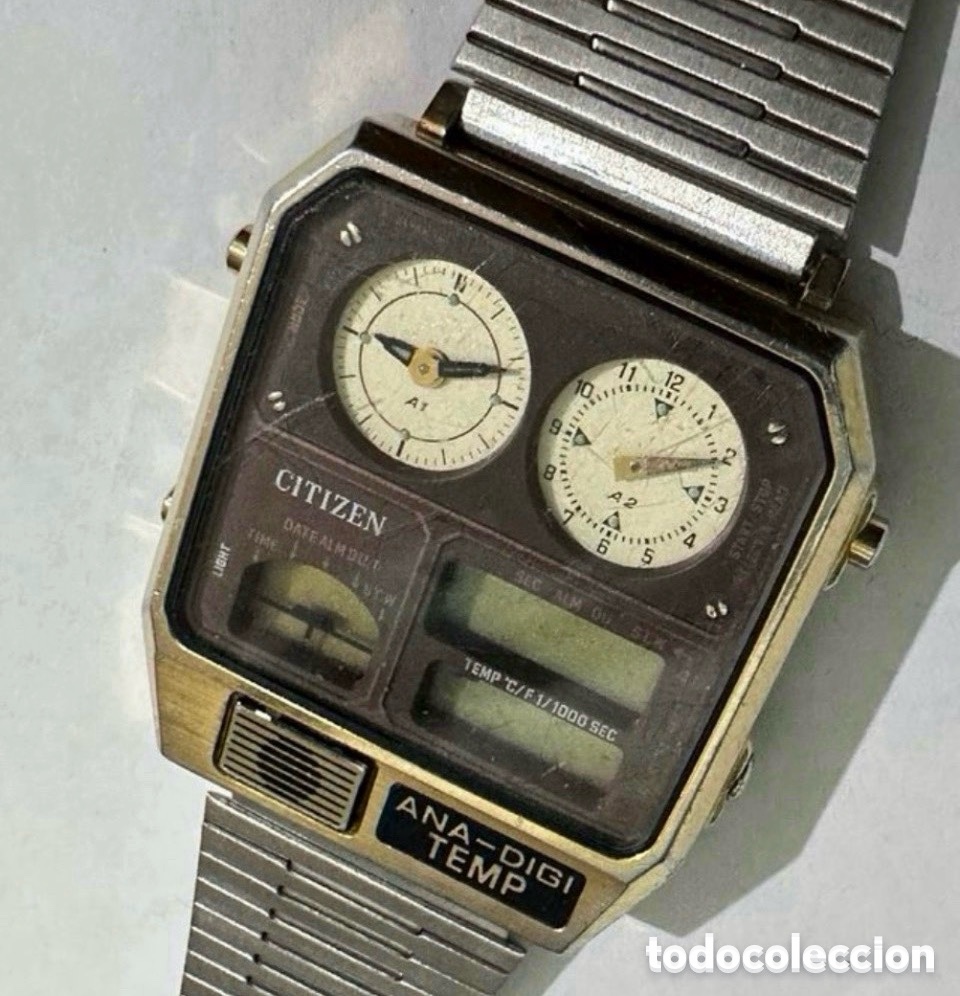 Uhren - Citizen: Antiguo Reloj Citizen vintage de estilo Ana-Digi con funci&oacute;n de temperatura.