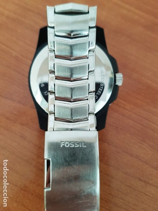 Relojes - Fossil: Reloj caballero cuarzo FOSSIL de acero multifunción con tres subesferas, esfera negra, correa origin - Foto 13 - 178228207