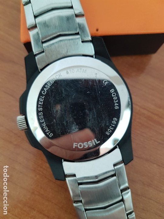 Relojes - Fossil: Reloj caballero cuarzo FOSSIL de acero multifunción con tres subesferas, esfera negra, correa origin - Foto 17 - 178228207
