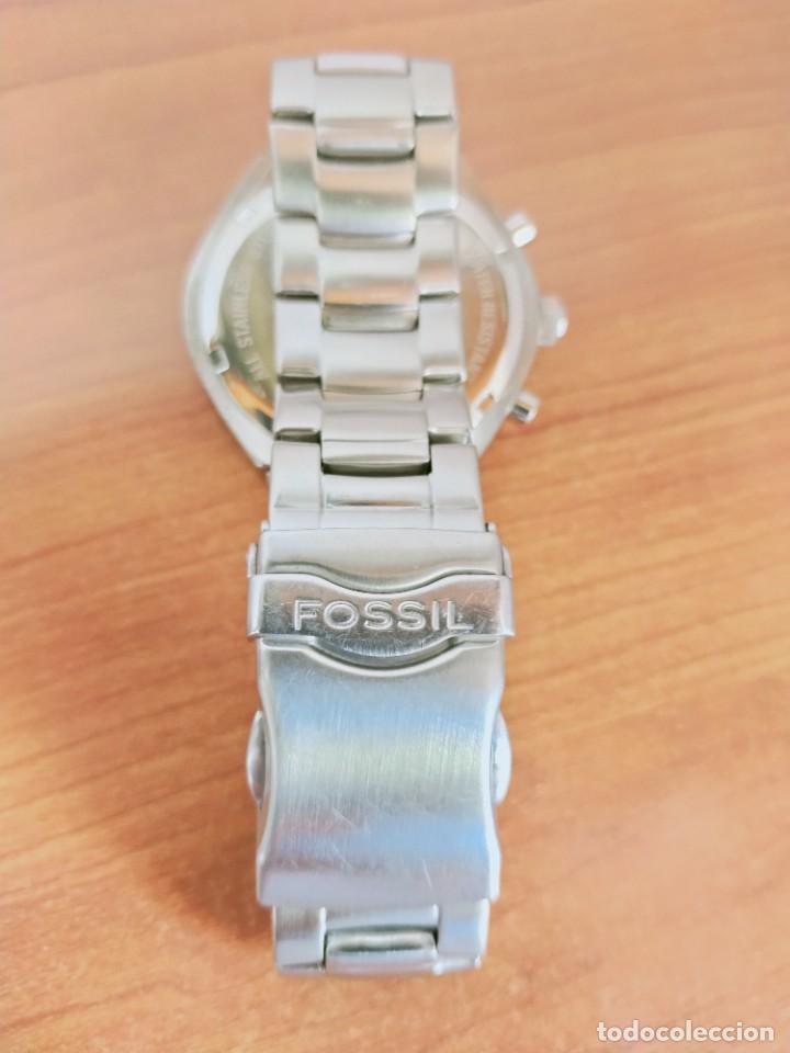 Relojes - Fossil: Reloj caballero cuarzo FOSSIL de acero cronografo con tres subesferas, esfera negra gris claro. - Foto 15 - 213801788