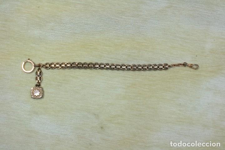 Herramientas de relojes: Leontina simple bot&oacute;n. Single Albert. S.XIX - Foto 3