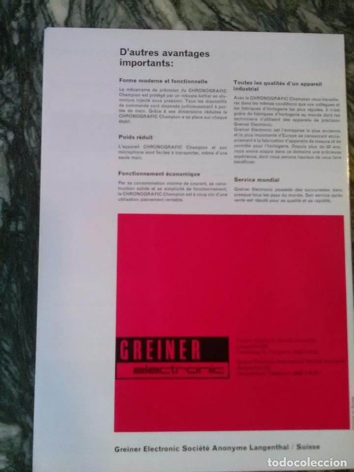 Herramientas de relojes: folleto publicitario de chronografic champion - Foto 2