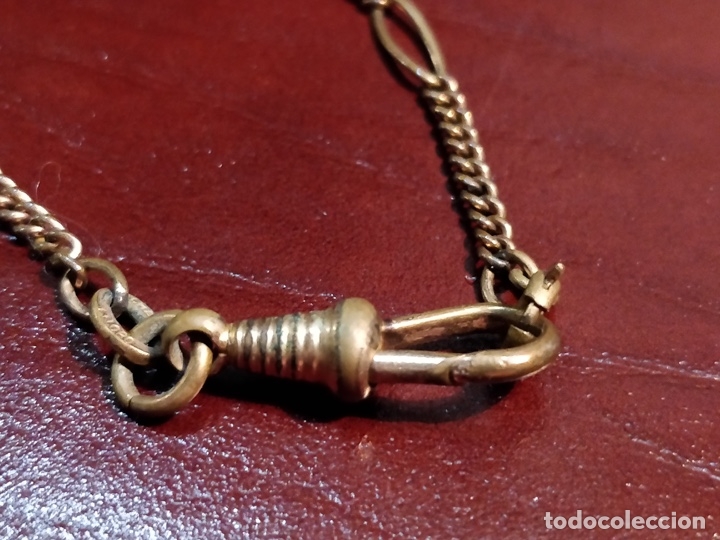 Herramientas de relojes: Leontina antigua con cadena dorada. 45 cms. largo. - Foto 2