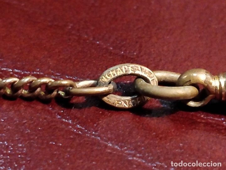 Herramientas de relojes: Leontina antigua con cadena dorada. 45 cms. largo. - Foto 4