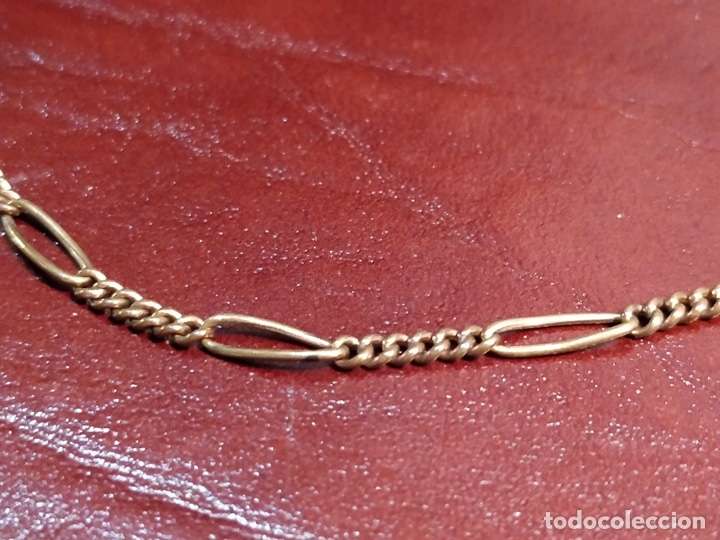 Herramientas de relojes: Leontina antigua con cadena dorada. 45 cms. largo. - Foto 5