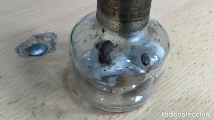 Herramientas de relojes: Antiguo quemador o lamparita de relojero, de cristal entero tanto frasco como tapón - Foto 30 - 187650540