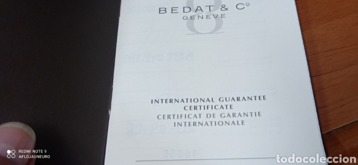 Herramientas de relojes: Garantia reloj BEDAT & C&ordm; GENEVE - Foto 4