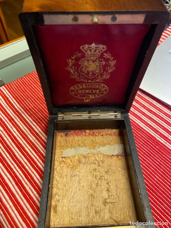 Herramientas de relojes: ANTIGUA CAJA DE MADERA PARA RELOJ GENEVE - Foto 4