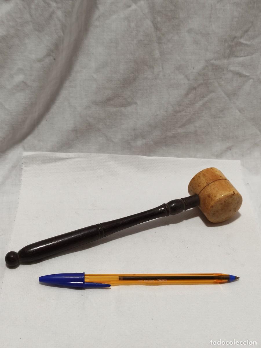 Herramientas de relojes: Antiguo mazo madera () - Foto 3