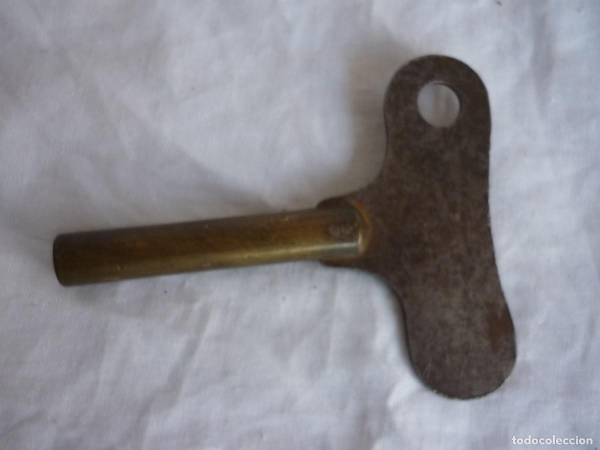 Herramientas de relojes: Llave grande de reloj, hierro y bronce - Foto 2