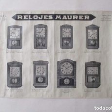Herramientas de relojes: RELOJES MAURER - ANTIGUO CARTEL PUBLICITARIO. Lote 399089944