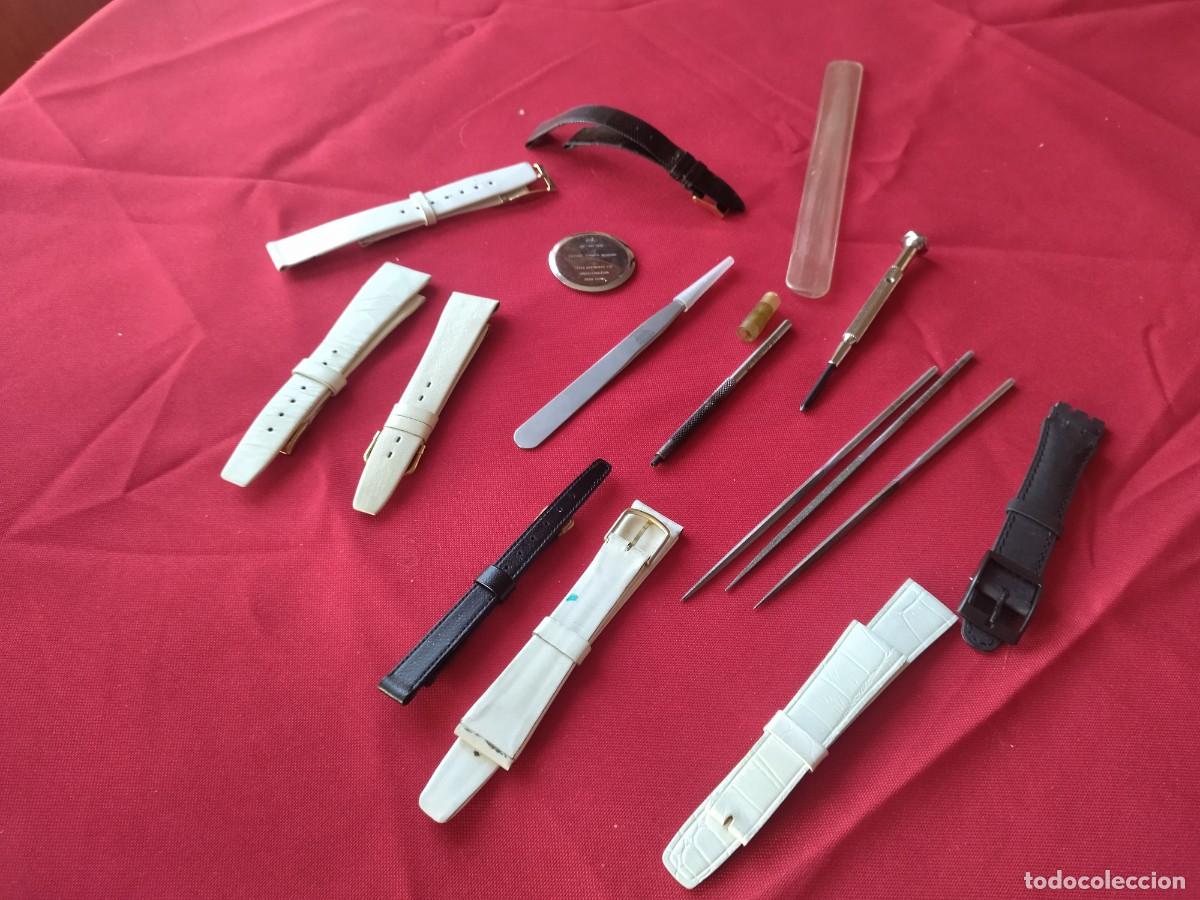 Herramientas de relojes: Lote de herramientas y correas de reloj, repuestos. - Foto 1