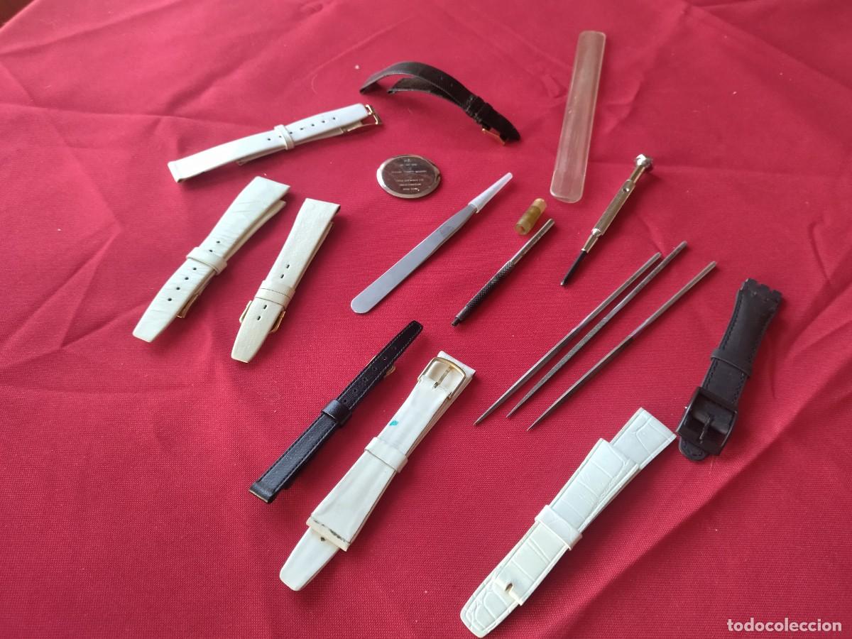 Herramientas de relojes: Lote de herramientas y correas de reloj, repuestos. - Foto 2