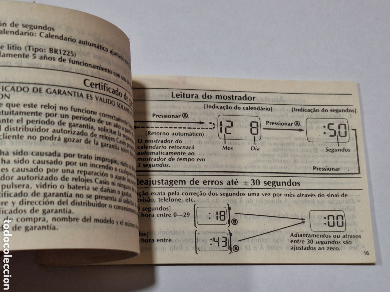 Herramientas de relojes: Certificado de garant&iacute;a y gu&iacute;a reloj Casio 192 - Foto 4