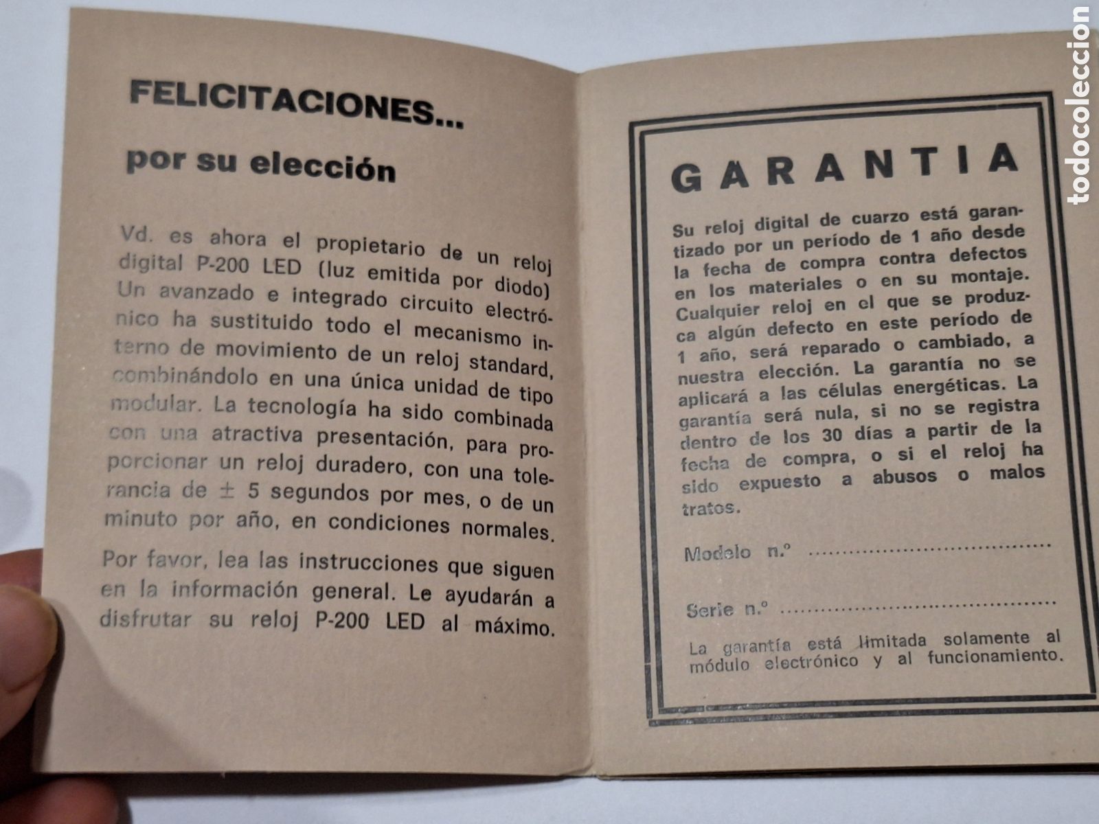 Herramientas de relojes: Certificado de garant&iacute;a reloj Timberland - Foto 3