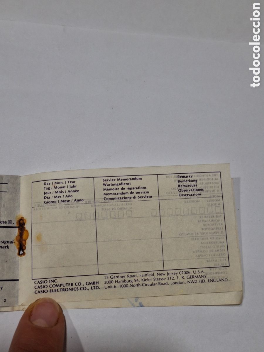 Herramientas de relojes: Certificado de garant&iacute;a y gu&iacute;a reloj Casio 179 . - Foto 7